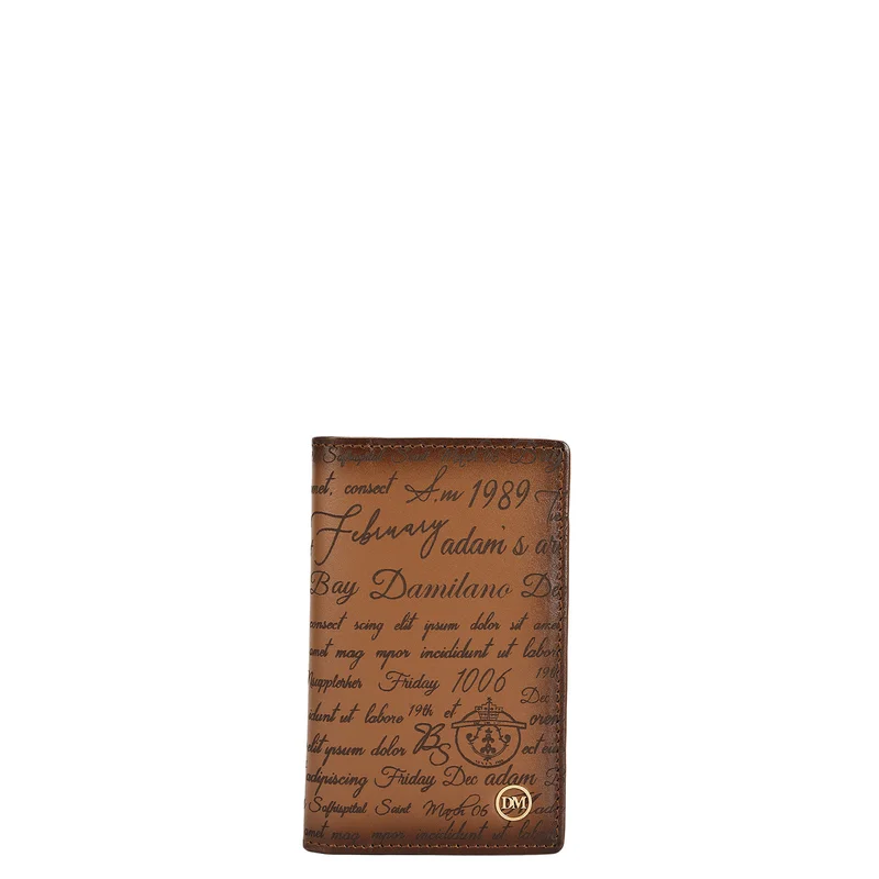 Da Milano Multi Slot Leather Card Case - Cognac